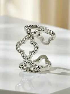 Bransoletka Ariadne Silverita z kryształami – srebrna, geometryczny wzór glamour