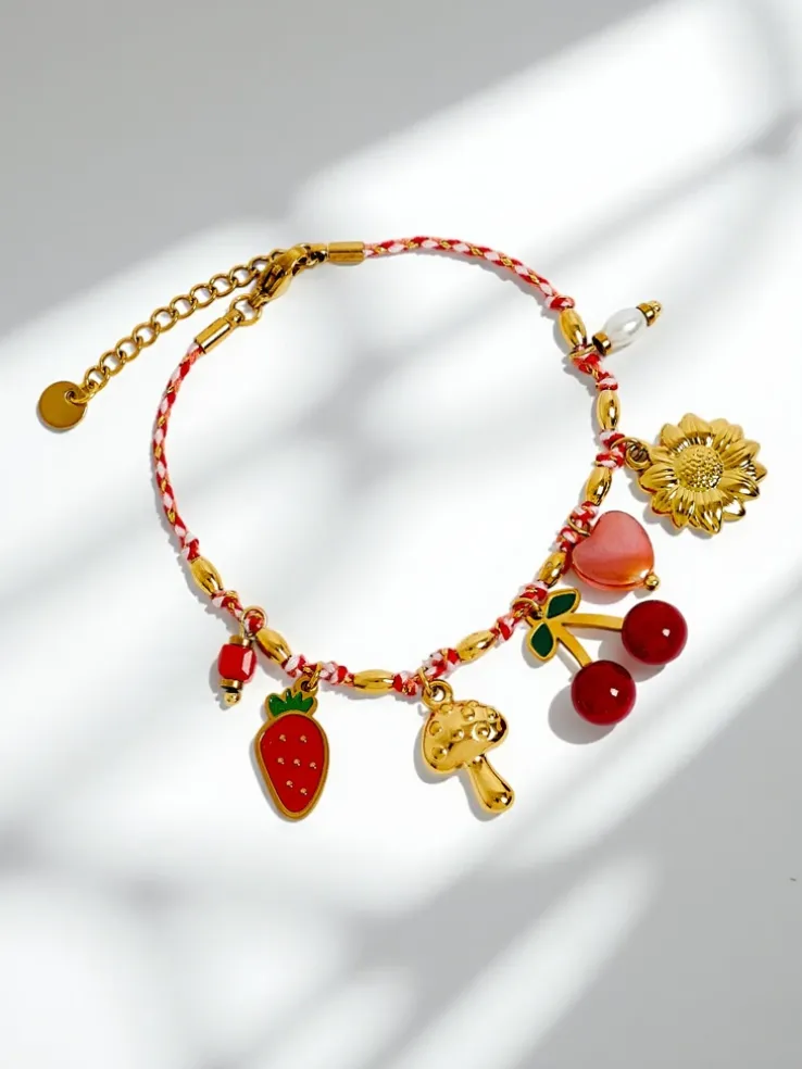 Bransoletka Callista Charm z kolorowymi zawieszkami w stylu włoskim