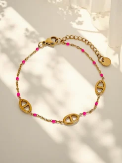 Bransoletka Callisto Aurea z koralikami pozłacana