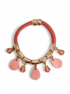 Bransoletka damska z koralikami i brokatem