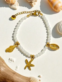 Bransoletka Poseidon Mare Stella z Motywami Morskimi i perełkami