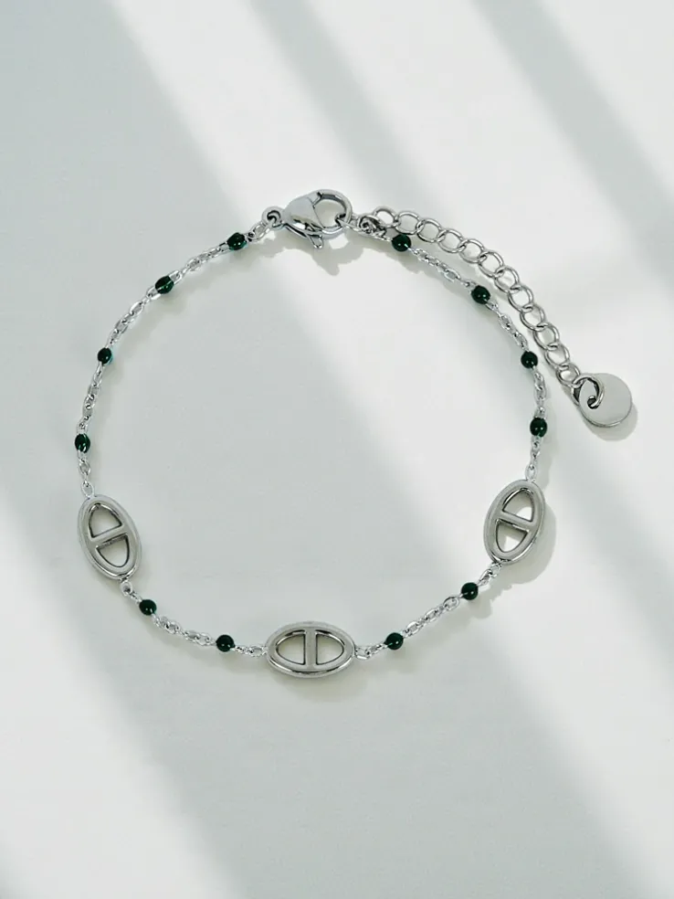 Bransoletka srebrna Aurea Clavis z koralikami