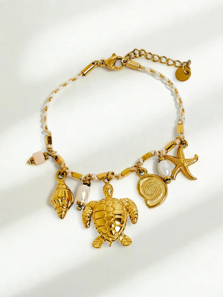 Bransoletka Tartaros Aurea – morska inspiracja z motywami żółwia i muszli