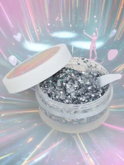 Brokatowy żel do zdobienia twarzy w kolorze srebrnym