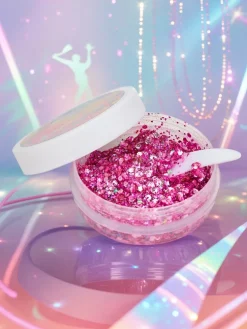 Brokatowy żel do zdobienia twarzy w kolorze różowym