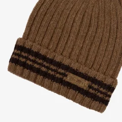 Brązowa męska czapka z domieszką wełny - Akcesoria
