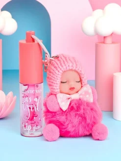 Błyszczyk do ust dla dzieci z laleczką Dark Pink