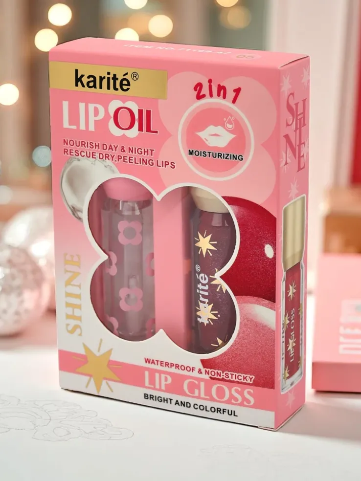 Błyszczyk z brokatem i błyszczyk bezbarwny 2w1 Ruby Woo