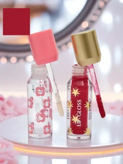 Błyszczyk z brokatem i błyszczyk bezbarwny 2w1 Lady Bug