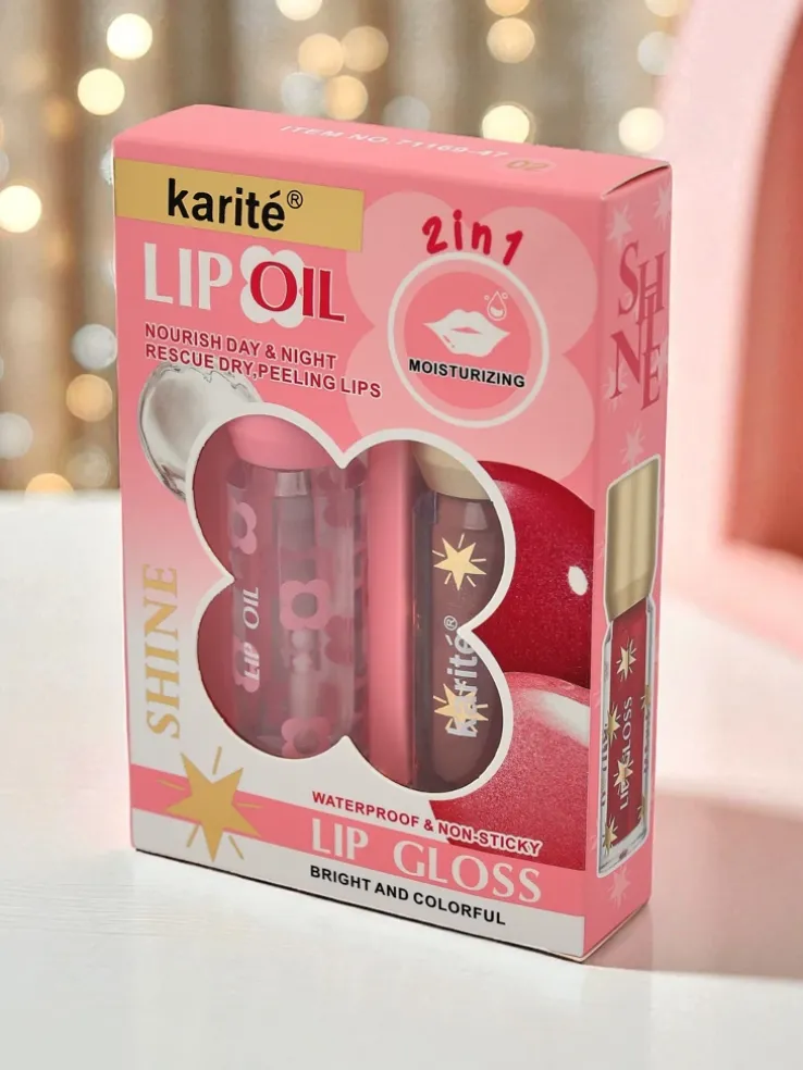 Błyszczyk z brokatem i błyszczyk bezbarwny 2w1 Bronse