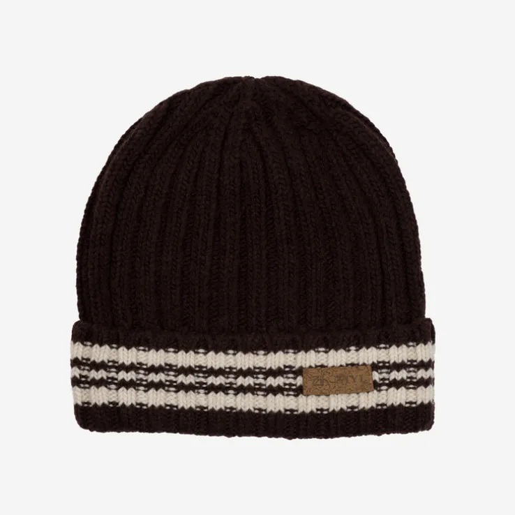 Ciemnobrązowa męska czapka z domieszką wełny - Akcesoria