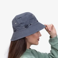 Ciemnoszara damska czapka typu bucket hat - Akcesoria