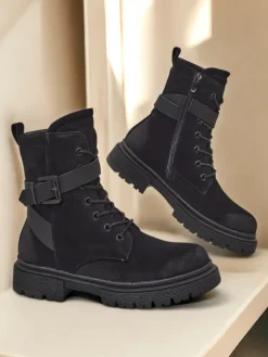 Czarne damskie botki typu workery Miros