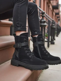 Czarne damskie botki typu workery Miros