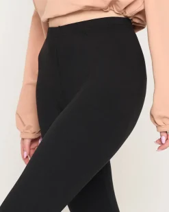 Czarne damskie legginsy - Odzież