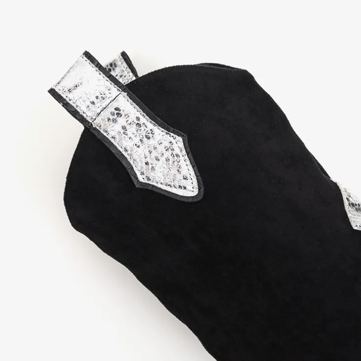 Czarne kozaki z ozdobną wywijaną cholewką Acilip - Obuwie