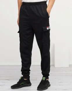 Czarne męskie spodnie dresowe z kieszeniami - Odzież