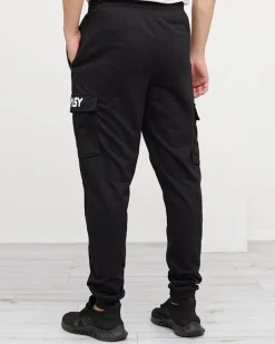 Czarne męskie spodnie dresowe z kieszeniami - Odzież