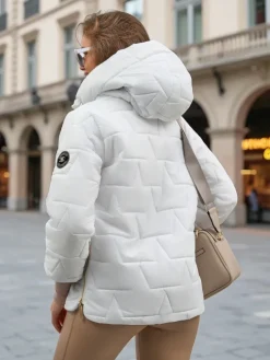 Damska kurtka pikowana z kapturem i ściągaczami na rękawach Silent Ridge