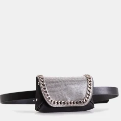 Damska torebka typu nerka z cyrkoniami i łańcuszkiem - Akcesoria