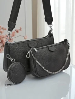 Damska torebka wielofunkcyjna Scylla w kolorze czarnym ze skóry ekologicznej