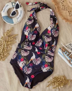 Damski wzorzysty jednoczęściowy kostium kąpielowy - Odzież