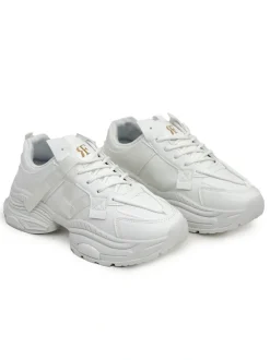 Damskie białe sneakersy Arete z eko skóry, płaski obcas, wiosenna kolekcja