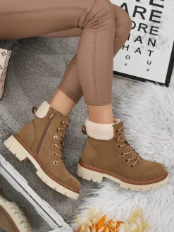 Damskie botki trapery z kożuszkiem Tessara