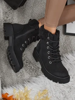 Damskie botki trapery z kożuszkiem Tessara