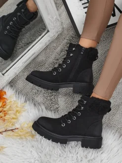 Damskie botki trapery z kożuszkiem Tessara