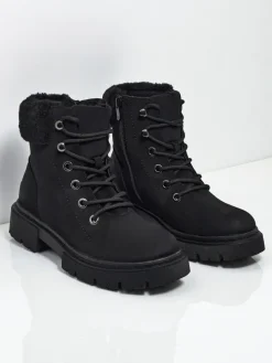 Damskie botki trapery z kożuszkiem Tessara