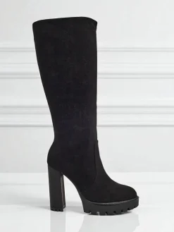 Damskie kozaki eko zamszowe na słupku GaleNest