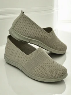 Damskie mokasyny Gaia Verde – wygodne zielone buty z tkaniny na płaskim obcasie