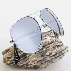 Damskie okulary przeciwsłoneczne w srebrnej oprawce - Okulary