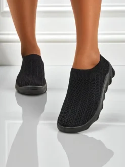 Damskie sneakersy Andromeda Nero – czarne, lekkie buty tekstylne na płaskiej podeszwie