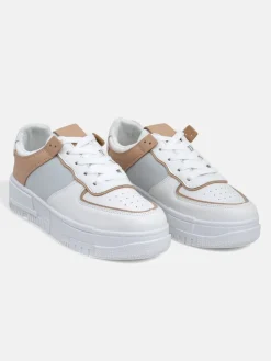 Damskie sneakersy Aristea Azzurro z eko-skóry na płaskiej podeszwie 4 cm