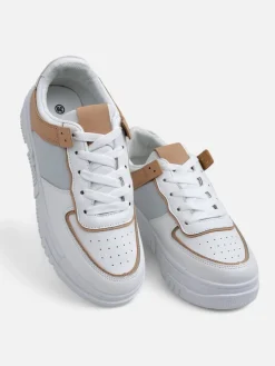 Damskie sneakersy Aristea Azzurro z eko-skóry na płaskiej podeszwie 4 cm