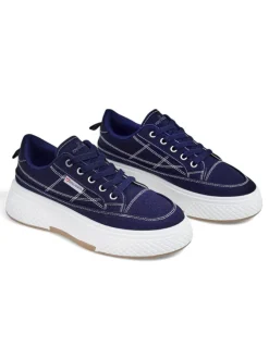 Damskie sneakersy Callista na platformie granatowe tkanina wiosna-lato