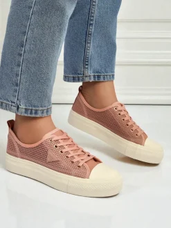 Damskie trampki Afrodyta Rosa – przewiewne różowe buty z tkaniny na lato