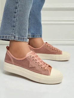 Damskie trampki Afrodyta Rosa – przewiewne różowe buty z tkaniny na lato