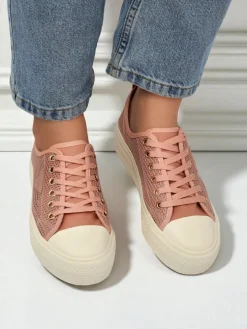 Damskie trampki Afrodyta Rosa – przewiewne różowe buty z tkaniny na lato