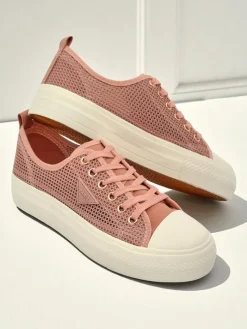 Damskie trampki Afrodyta Rosa – przewiewne różowe buty z tkaniny na lato