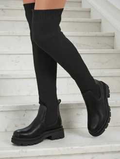 Długie damskie wsuwane kozaki Orlina