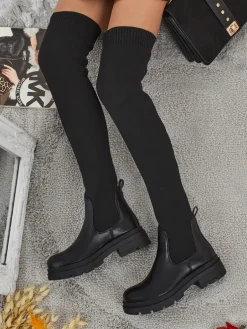 Długie damskie wsuwane kozaki Orlina