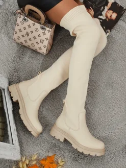 Długie damskie wsuwane kozaki Orlina