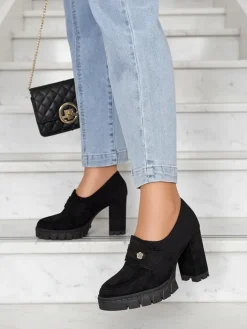 Eleganckie Czarne Buty Anitka z Ekoskóry