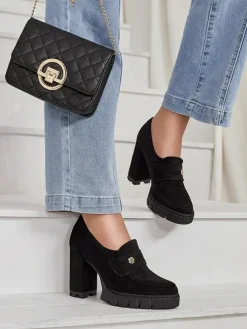 Eleganckie Czarne Buty Anitka z Ekoskóry