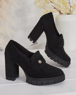 Eleganckie Czarne Buty Anitka z Ekoskóry