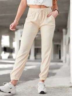 Eleganckie Joggery Damskie Aura Beżowe Lyocell - Komfort i Styl na Kazdy Dzien