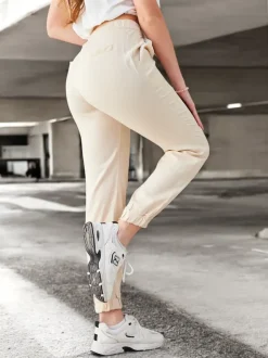 Eleganckie Joggery Damskie Aura Beżowe Lyocell - Komfort i Styl na Kazdy Dzien